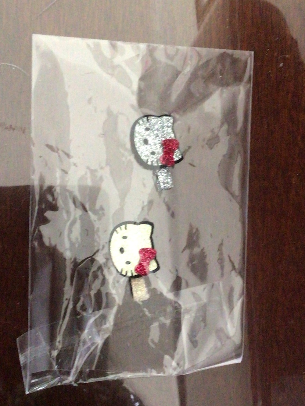 Hello Kitty Glitter Hair Clips Pink Red White